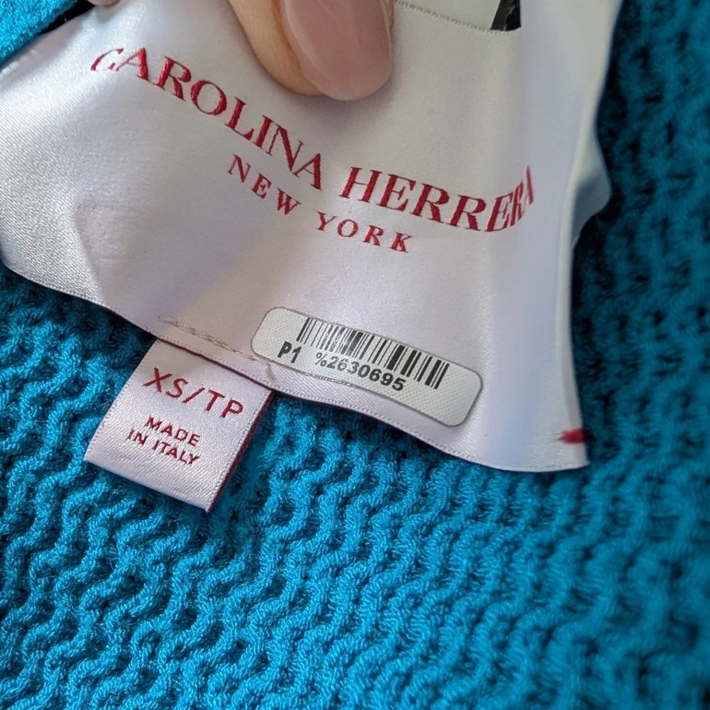 Carolina Herrera Blue Knit Midi Dress - Picture 11 of 11